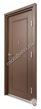 Входная дверь коричневого цвета из цельногнутого полотна КДВ-030 - купить от производителя Мосдвери Входная дверь коричневого цвета из цельногнутого полотна КДВ-030